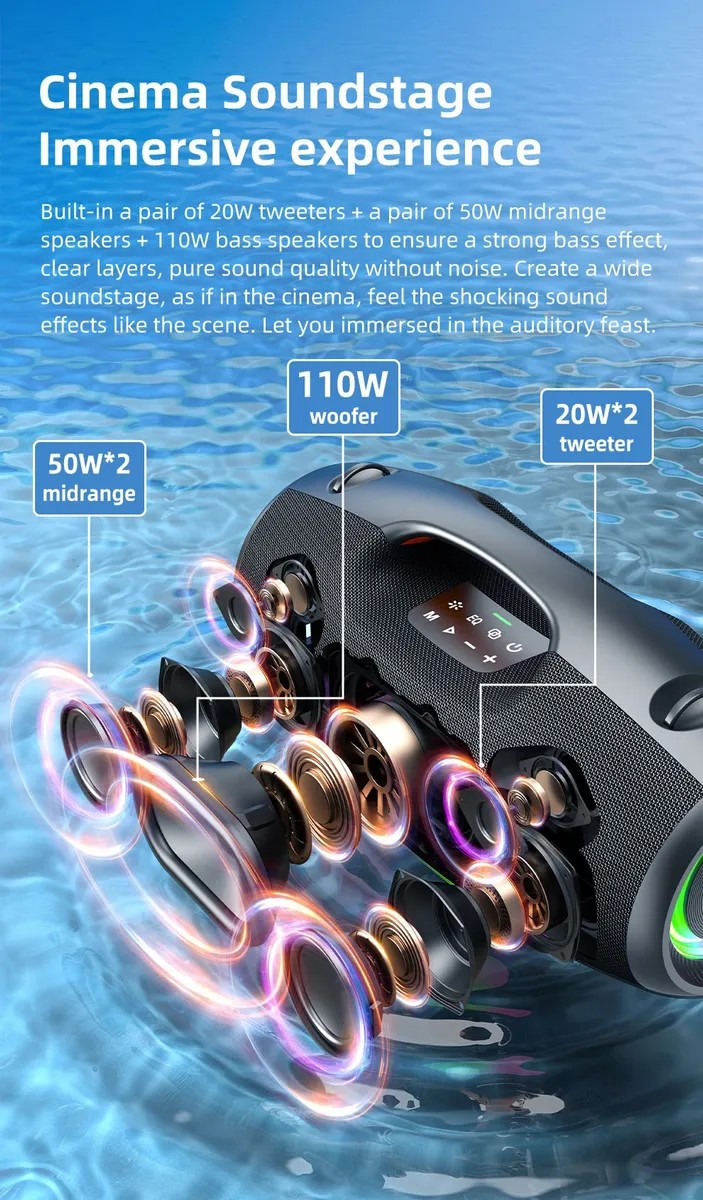 Bocina Bluetooth Zealot S89 250w Subwoofer Ip6 Powerbank Tws