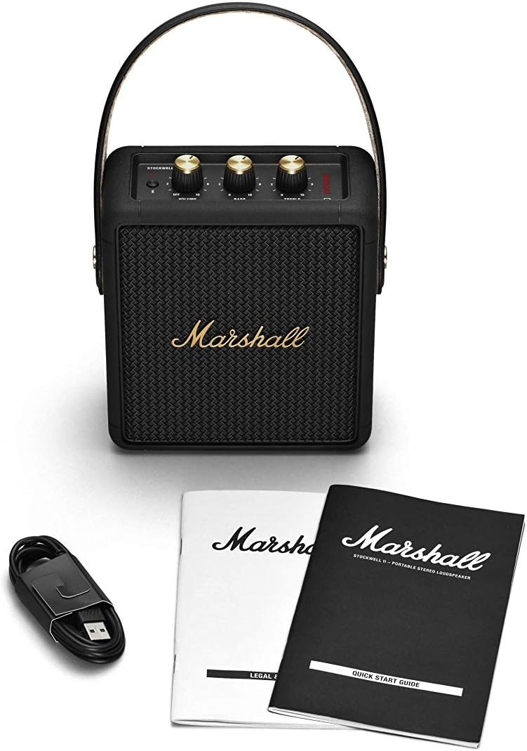 Marshall Stockwell II Potencia clásica en tamaño portátil - Negro/Latón
