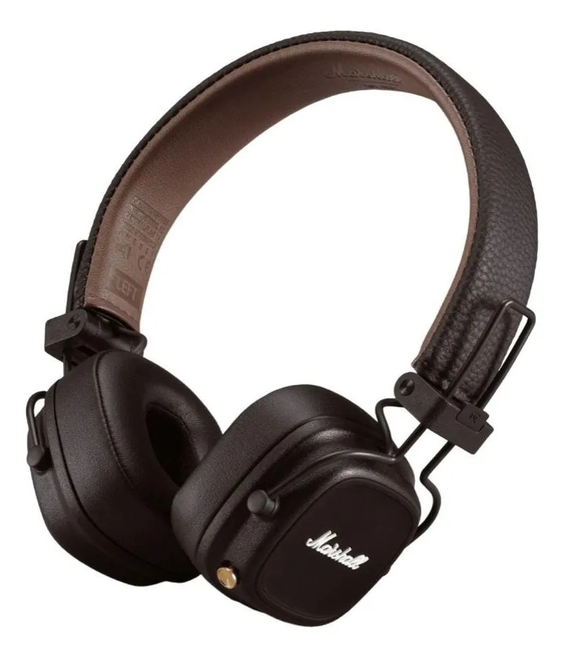 Auriculares gamer inalámbricos Marshall Major III marrón con luz LED