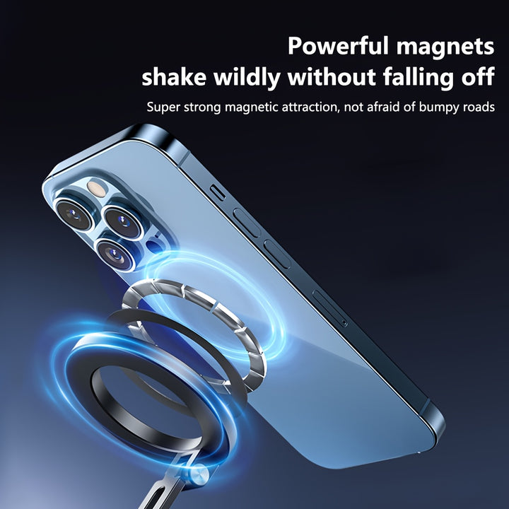A Rotatable Car Suction Cup Phone Holder That Is Retractable, Foldable, And Features a 360° Rotating Magnetic Phone Mount. This Electric Suction Cup Magnetic Phone Holder Is Compatible with All Phones, Suitable for Iphone An