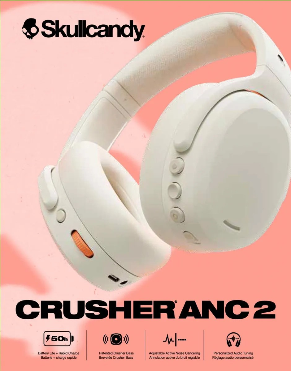 Audífonos Skullcandy Crusher Anc 2 S6CAW-S951 Inalámbricos Beige