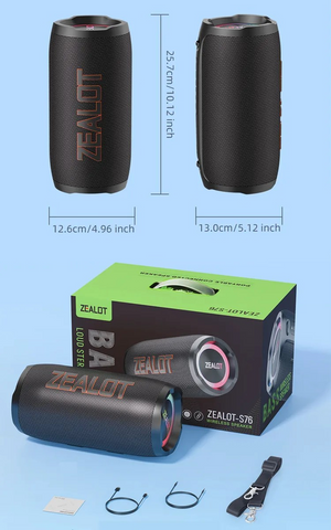 Bocina Bluetooth Zealot S76 50w Luz Subwoofer Tws Usb Ipx6