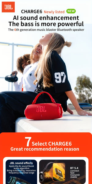 JBL Charge 6 – Altavoz Bluetooth portátil profesional