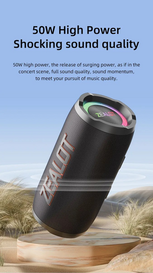 Bocina Bluetooth Zealot S76 50w Luz Subwoofer Tws Usb Ipx6
