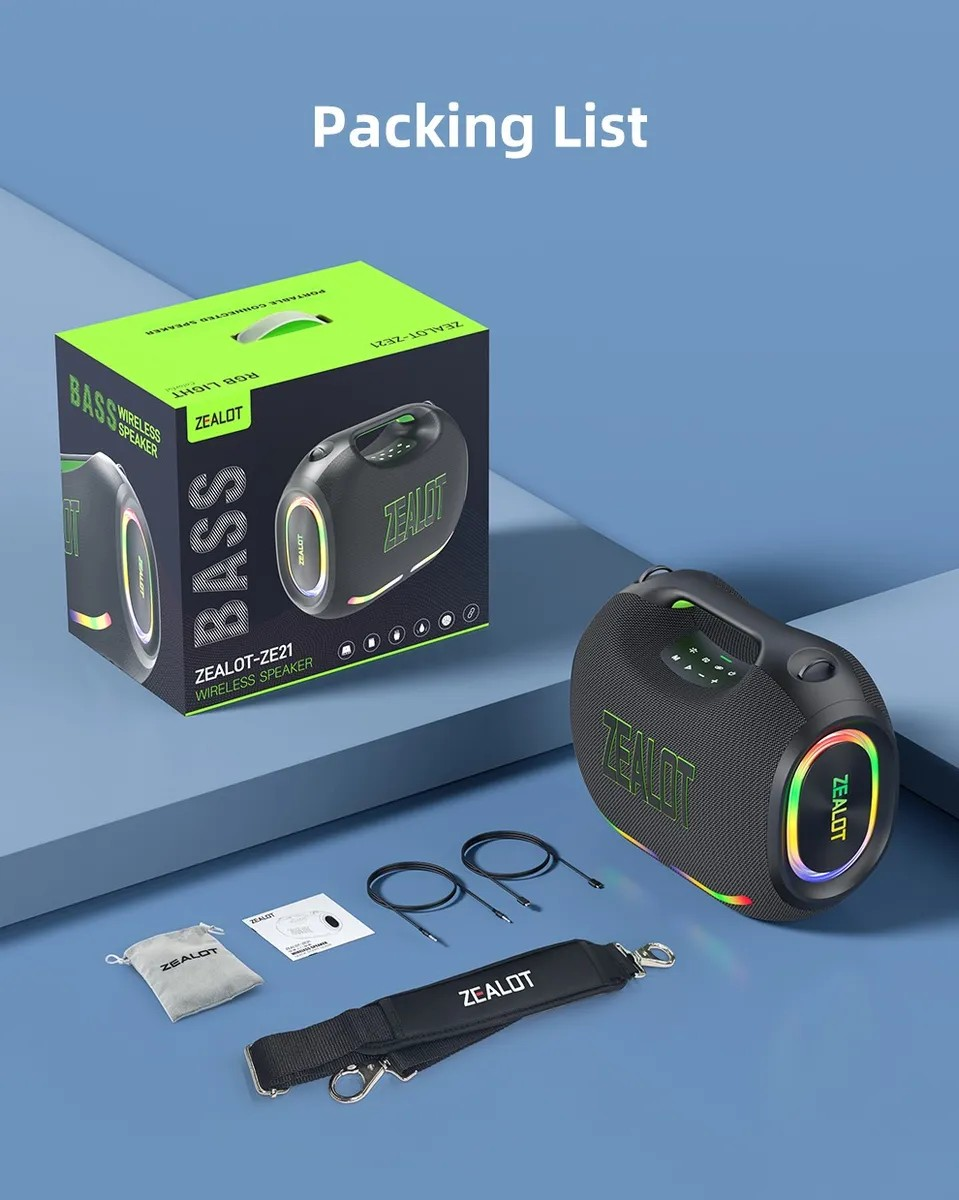Bocina Bluetooth Portátil Zealot Ze21 250w Alta Potencia