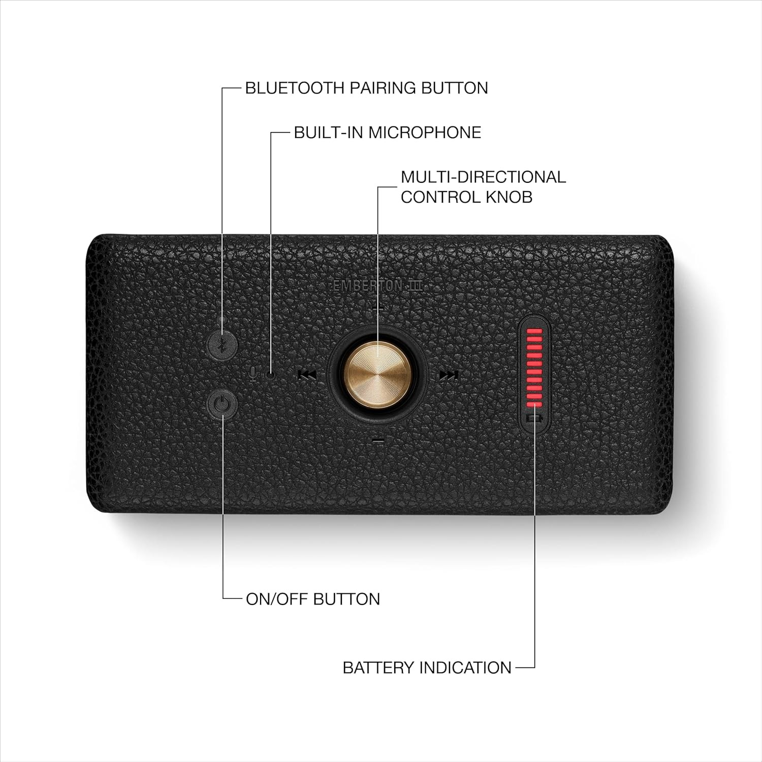 Marshall Emberton III Bocina Portátil Bluetooth - Negro/Latón