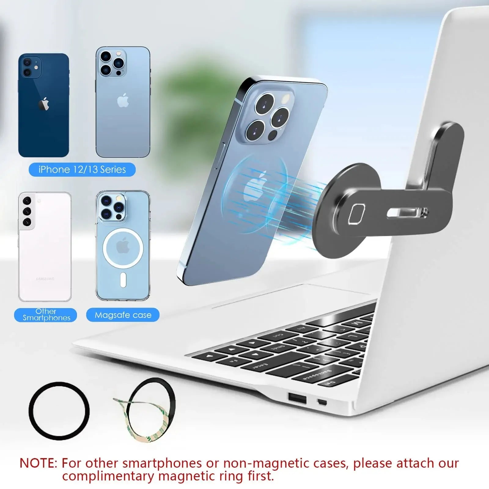 Soporte Magnético Plegable para Teléfono en Laptop