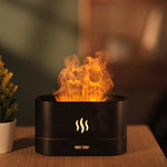 Difusor de Aroma y Humidificador Ultrasónico con Lámpara de Llama de Siete Colores