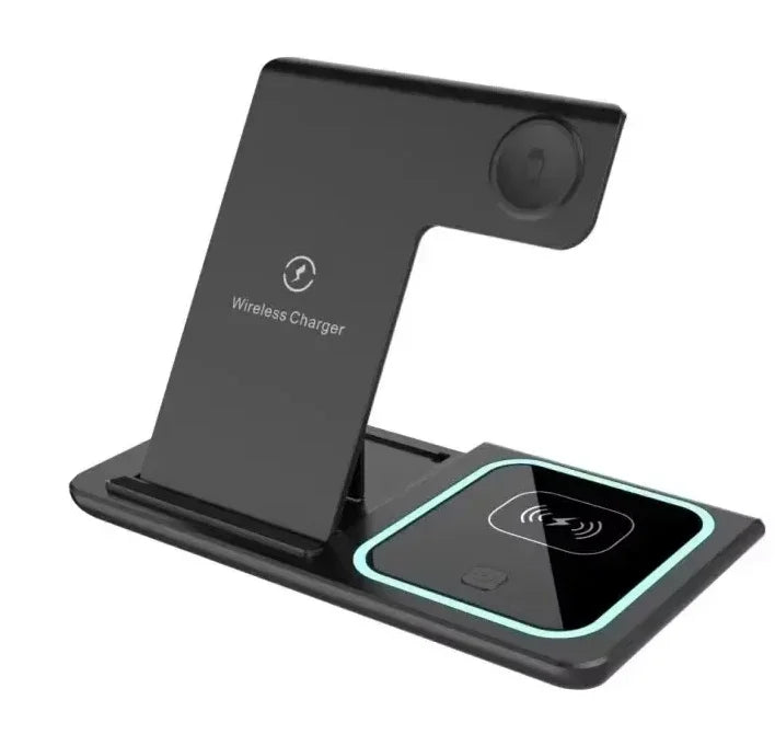 Cargador Inalámbrico Plegable 3 en 1 de Escritorio