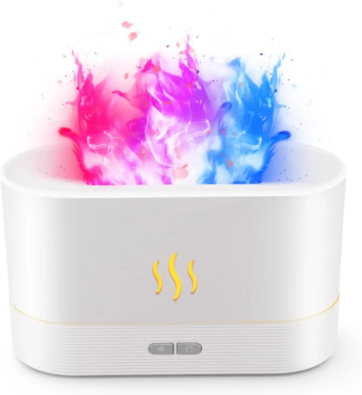 Difusor de Aroma y Humidificador Ultrasónico con Lámpara de Llama de Siete Colores