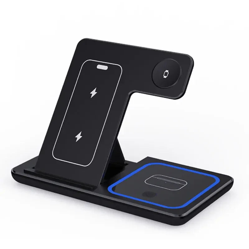 Cargador Inalámbrico Plegable 3 en 1 de Escritorio