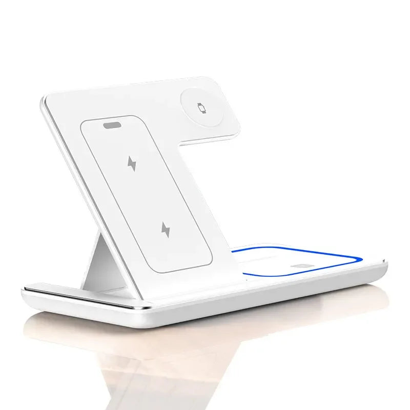 Cargador Inalámbrico Plegable 3 en 1 de Escritorio