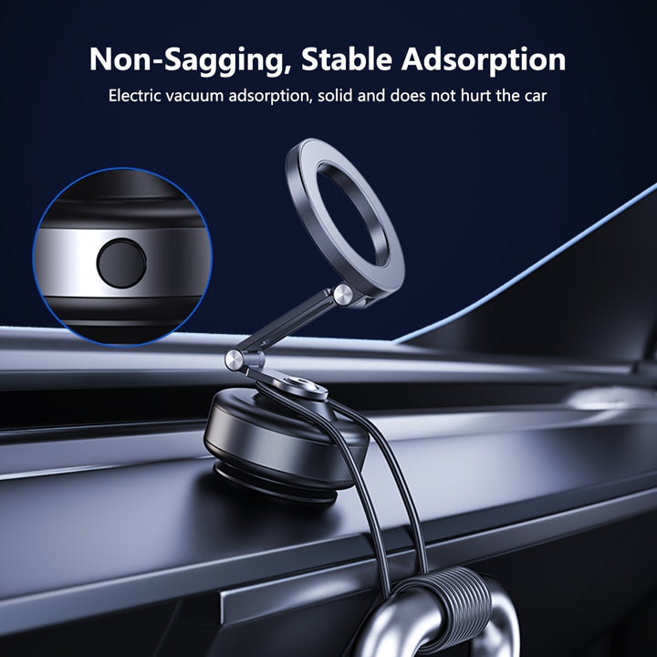 A Rotatable Car Suction Cup Phone Holder That Is Retractable, Foldable, And Features a 360° Rotating Magnetic Phone Mount. This Electric Suction Cup Magnetic Phone Holder Is Compatible with All Phones, Suitable for Iphone An