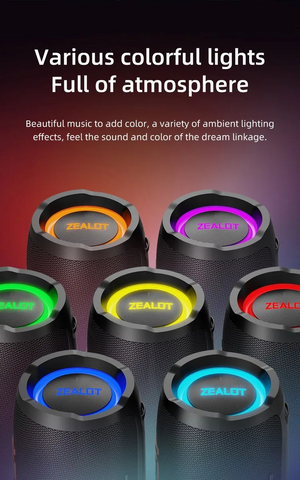 Bocina Bluetooth Zealot S76 50w Luz Subwoofer Tws Usb Ipx6