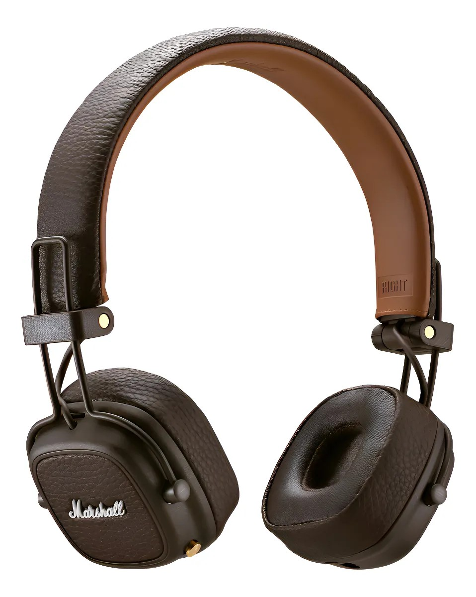 Auriculares gamer inalámbricos Marshall Major III marrón con luz LED