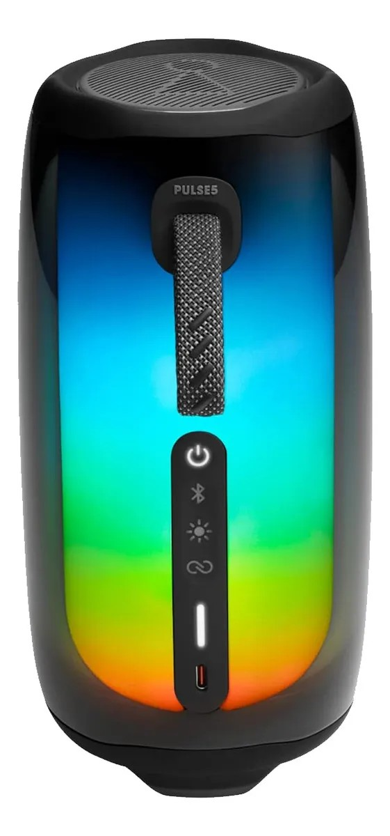 Bocina JBL Pulse 5 portátil con bluetooth waterproof negra