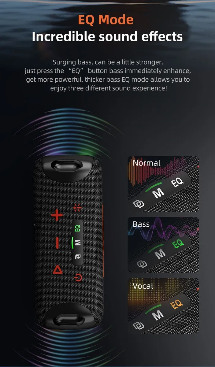Bocina Bluetooth Zealot S85 50w Luz Rgb Usb Ipx6 Subwoofer