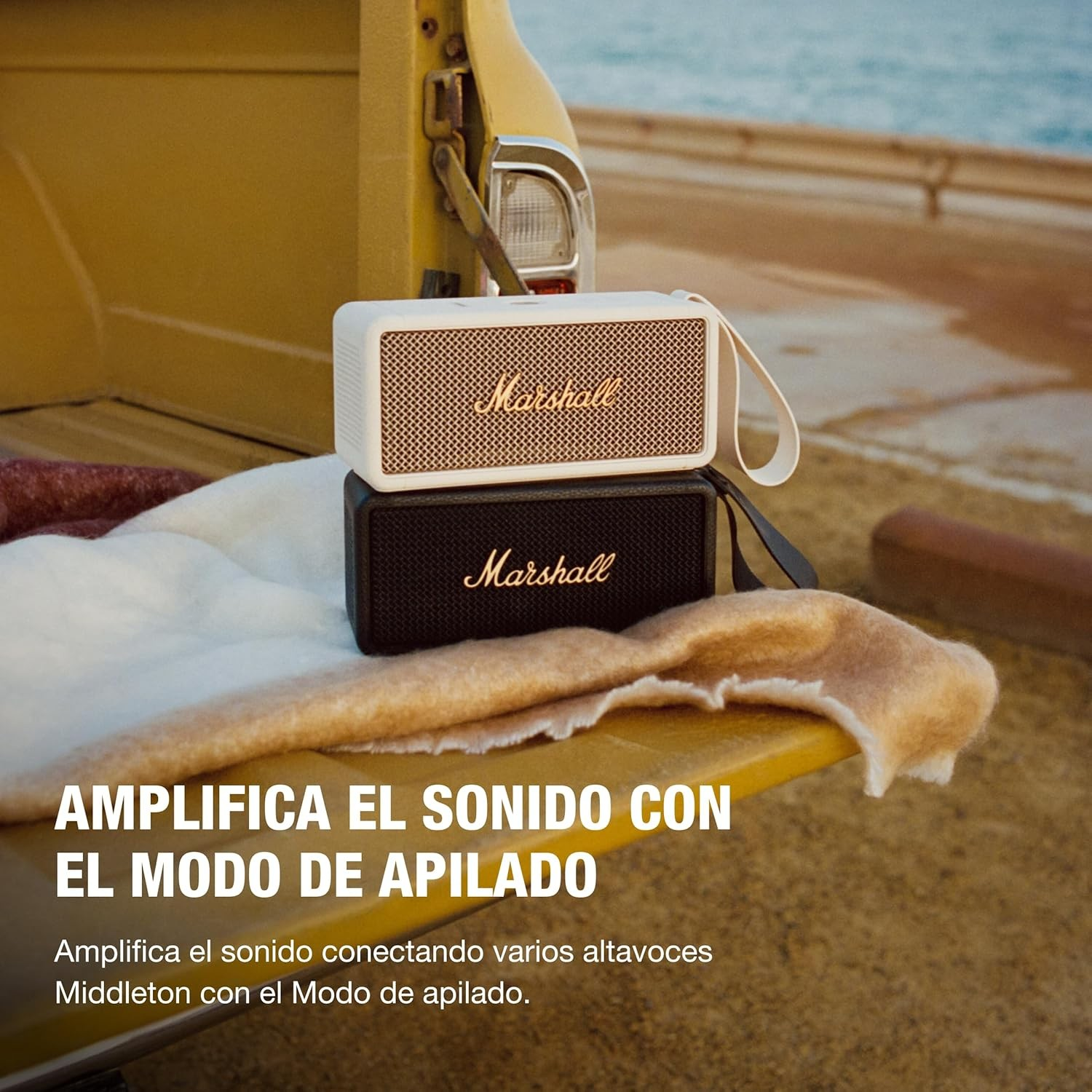Marshall Middleton Bocina Portátil Bluetooth - Negro/Latón